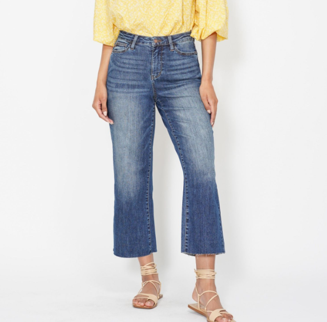 Judy Blue "Holy Canoli" Wide Leg Cropped Jeans