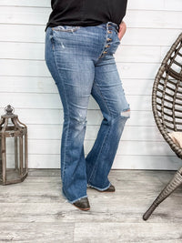 Judy Blue "Hop On" Buttonfly Flares-Lola Monroe Boutique