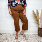 Judy Blue "Hump Day" Camel Tummy Control Wide Leg Crops-Lola Monroe Boutique