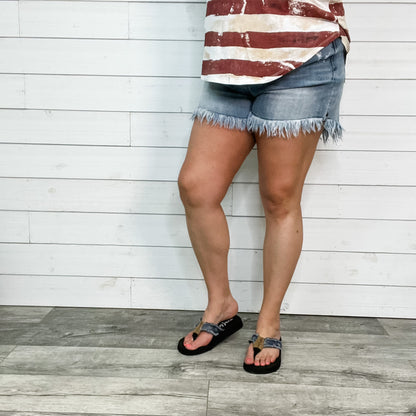 Judy Blue "Kick The Dust Up" Fringe Shorts