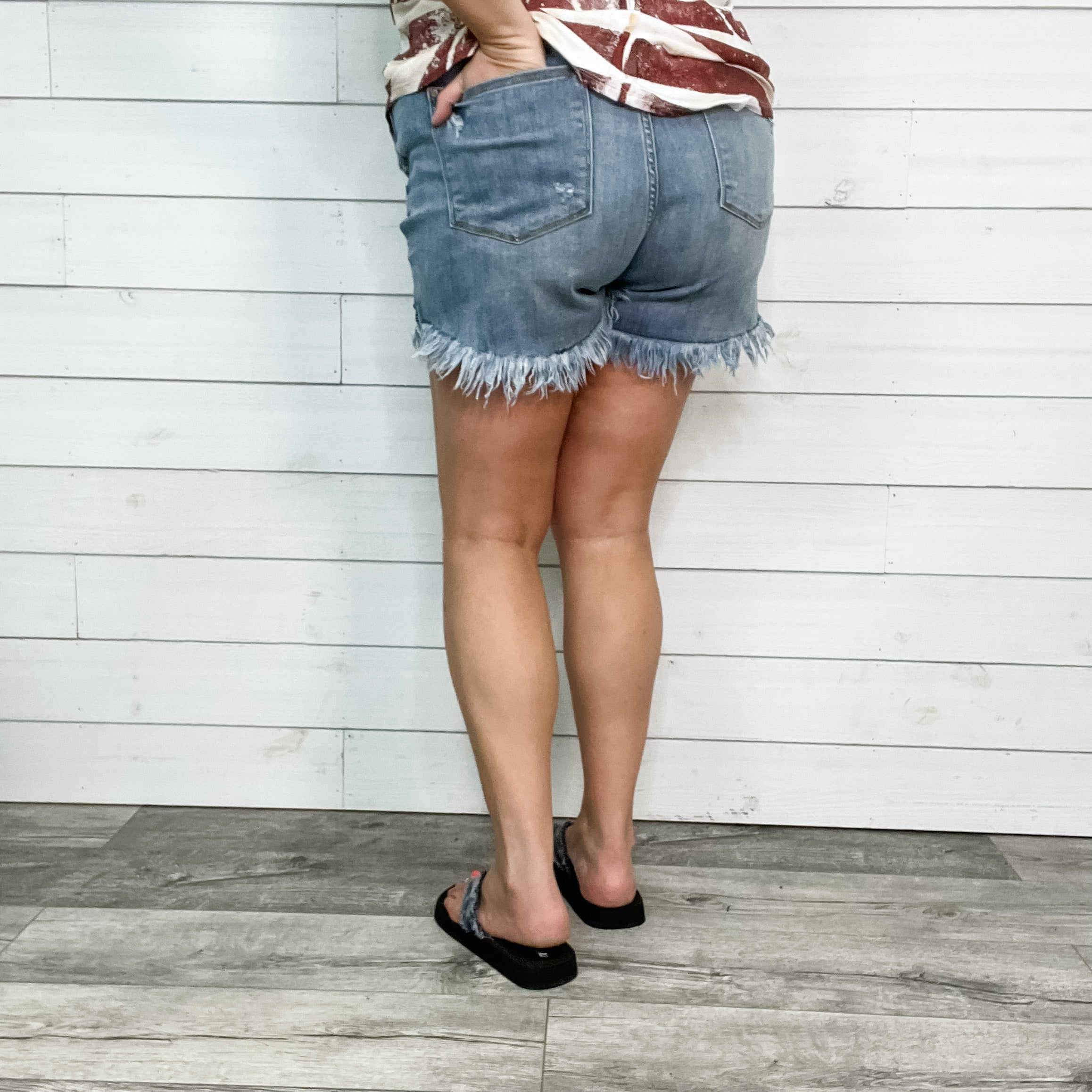 Judy Blue "Kick The Dust Up" Fringe Shorts-Lola Monroe Boutique