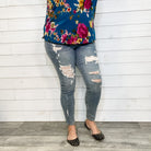 Judy Blue Lace Patch Skinny Jeans-Lola Monroe Boutique