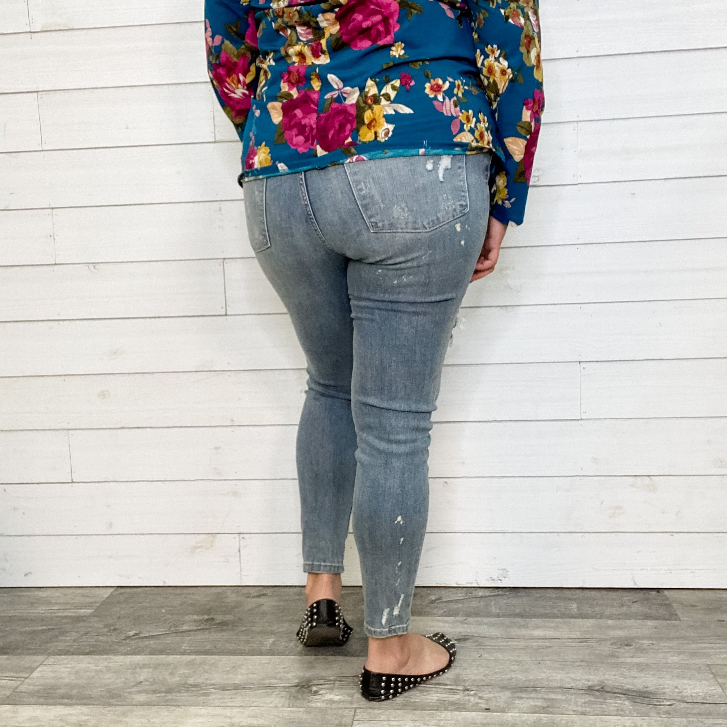 Judy Blue Lace Patch Skinny Jeans-Lola Monroe Boutique