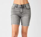 Judy Blue “Last Night” Grey Bermuda Shorts-Lola Monroe Boutique