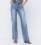 Judy Blue "Light Me Up" Light Wash Wide Leg Trouser Jeans-Lola Monroe Boutique