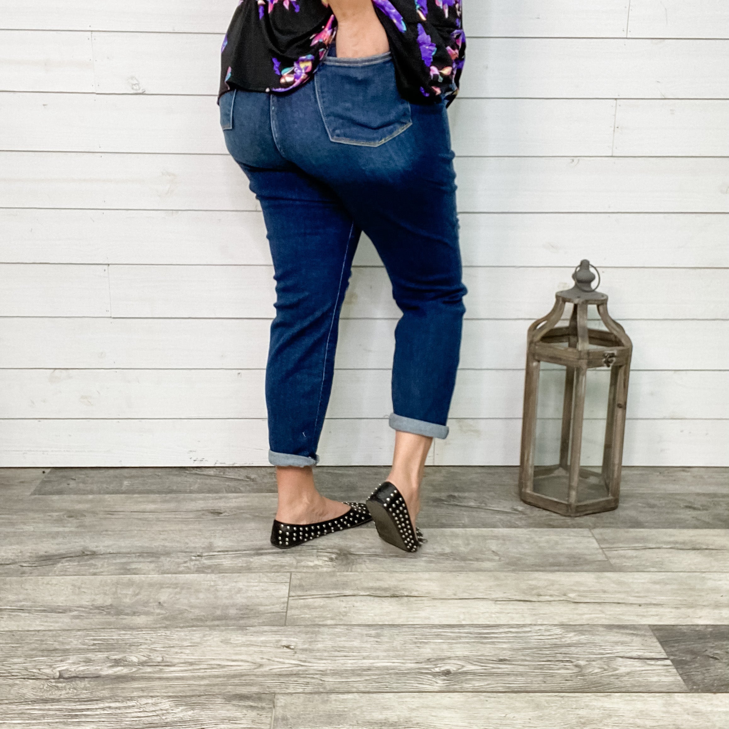 Judy Blue "Main Event" Distressed Boyfriend Jeans-Lola Monroe Boutique