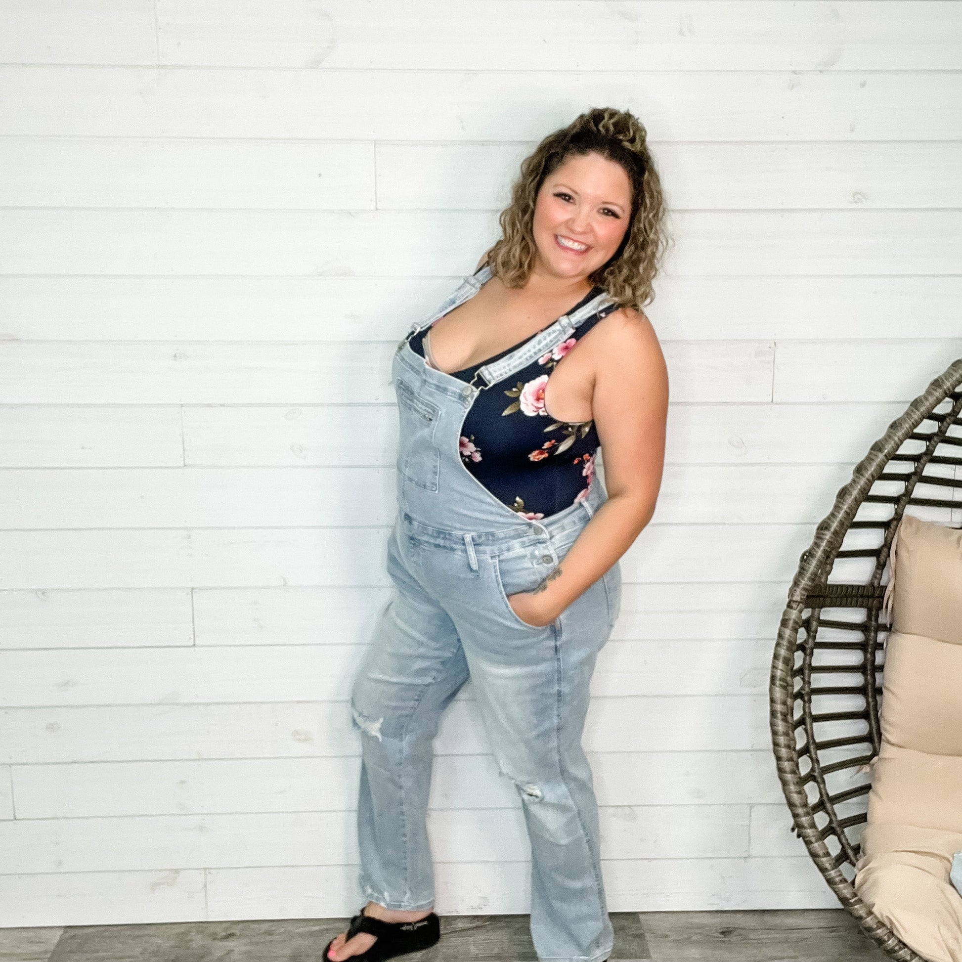 Judy Blue Mamma Mia Wide Leg Overalls