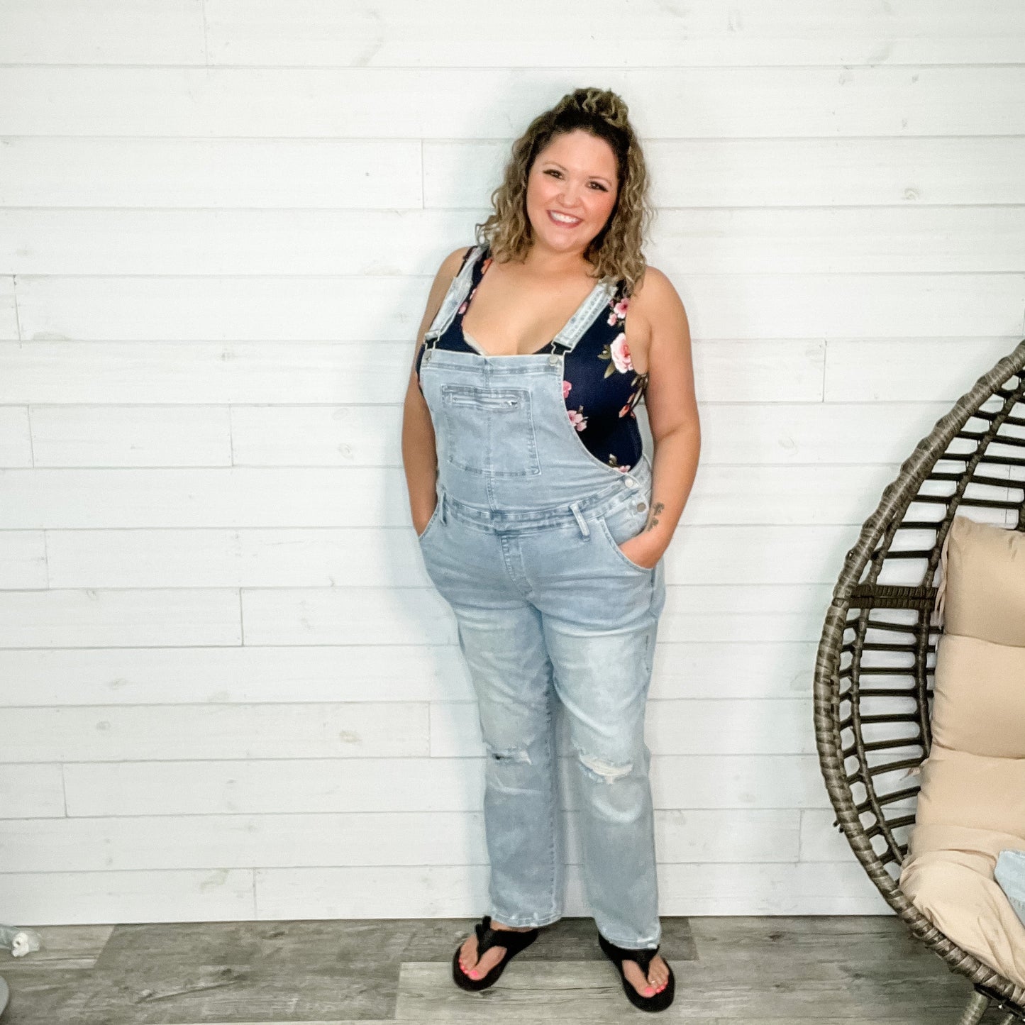 Judy Blue Mamma Mia Wide Leg Overalls