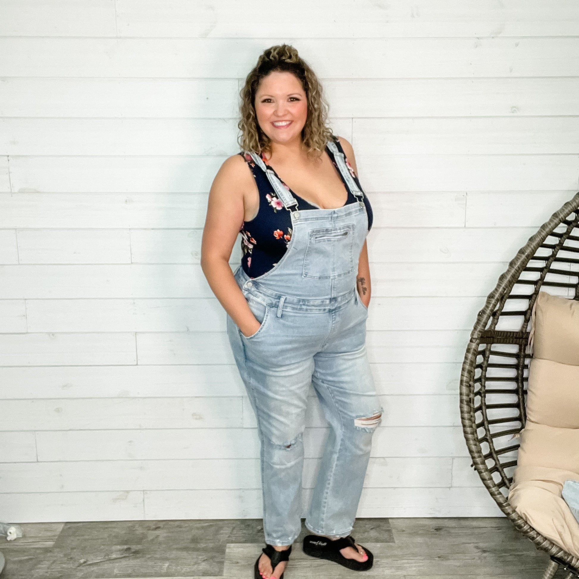Judy Blue Mamma Mia Wide Leg Overalls