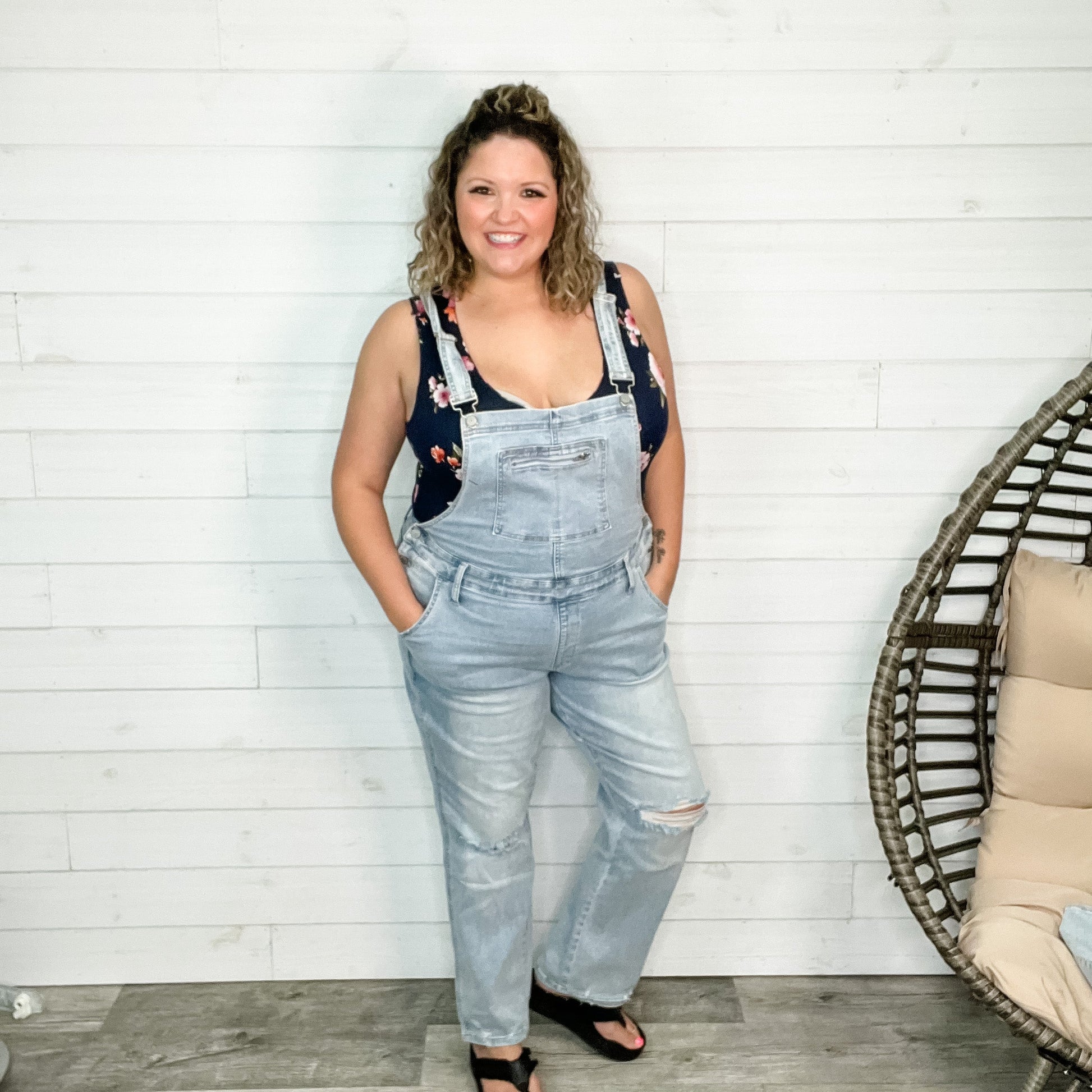 Judy Blue Mamma Mia Wide Leg Overalls