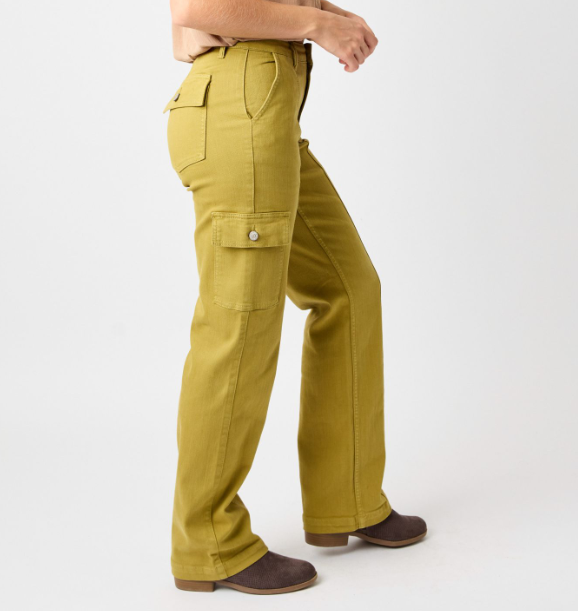 Judy Blue Matcha Cargo Straight Leg Jeans