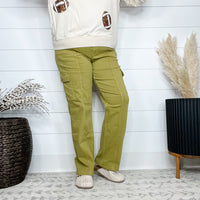 Judy Blue Matcha Cargo Straight Leg Jeans