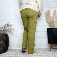 Judy Blue Matcha Cargo Straight Leg Jeans