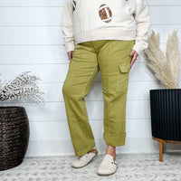 Judy Blue Matcha Cargo Straight Leg Jeans