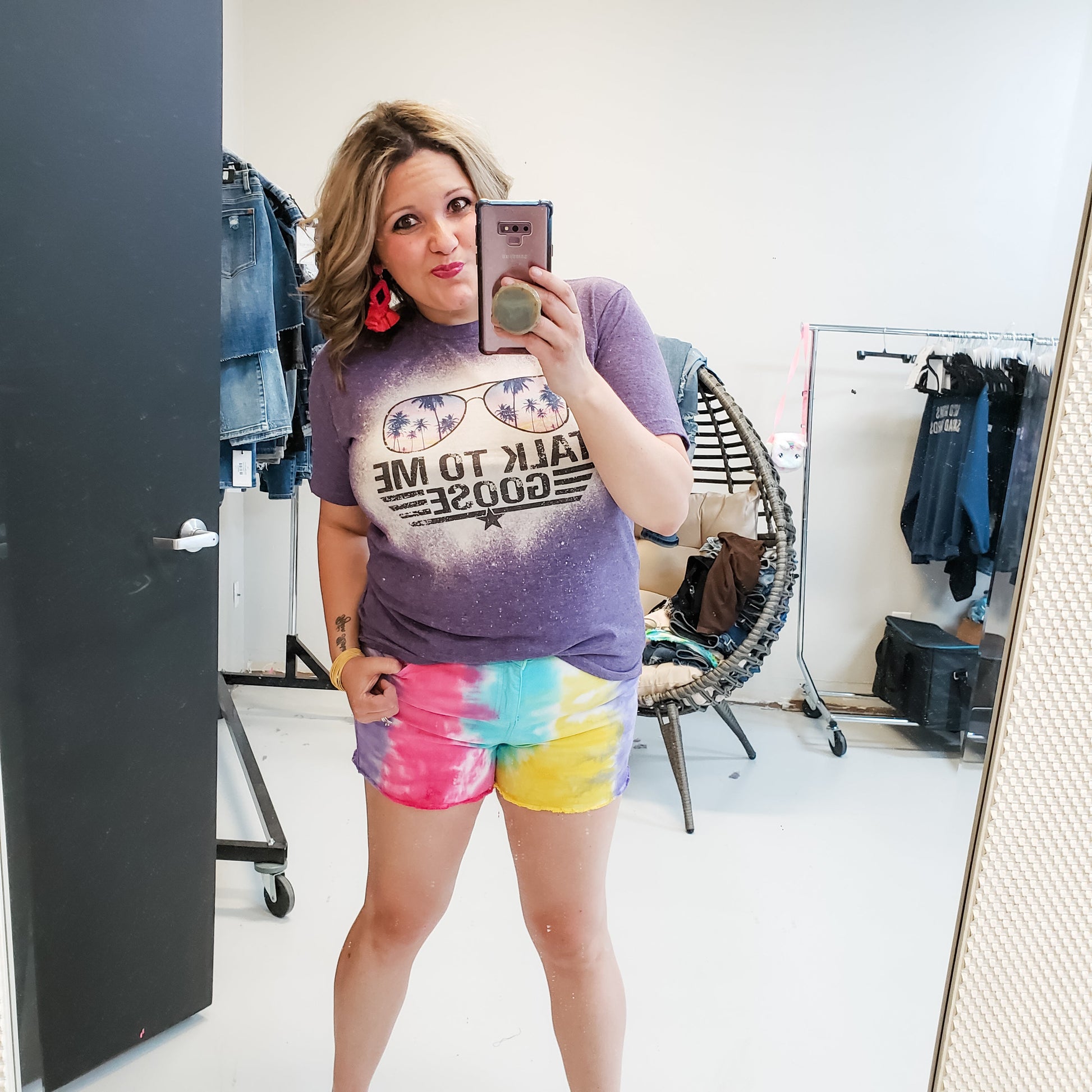 Judy Blue Mid-Rise Snow Cone Tie Dye Shorts