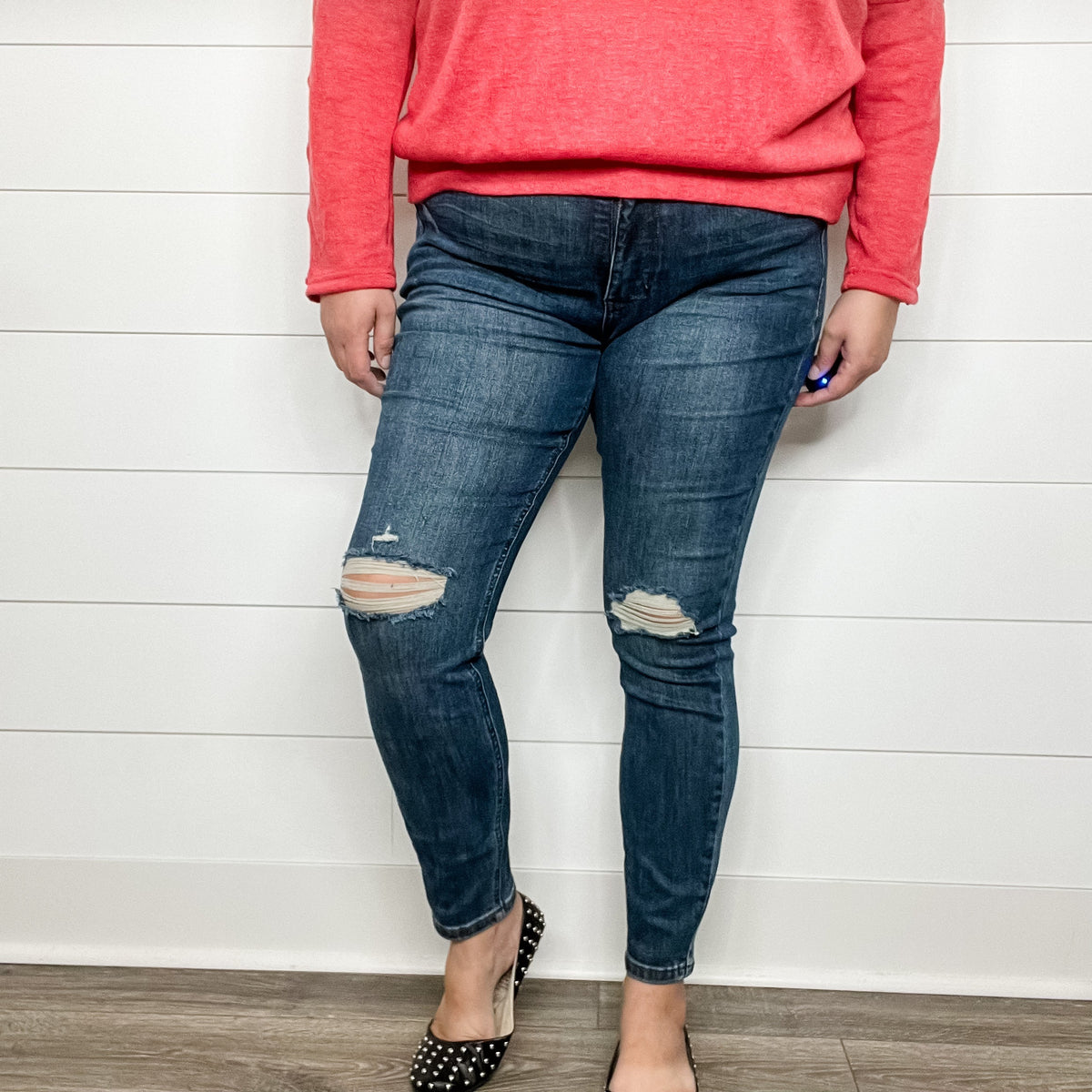 Judy Blue "Middle Man" Mid Rise Tummy Control Jeans-Lola Monroe Boutique