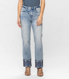 Judy Blue "Might Be Plaid" Straight Leg Jeans-Lola Monroe Boutique