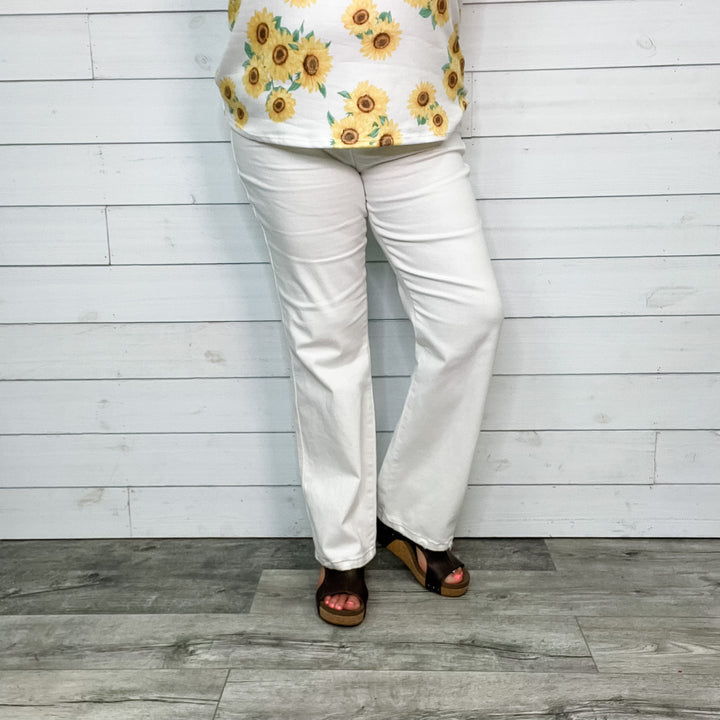 Judy Blue "Milk Mustache" White Straight Leg Jeans