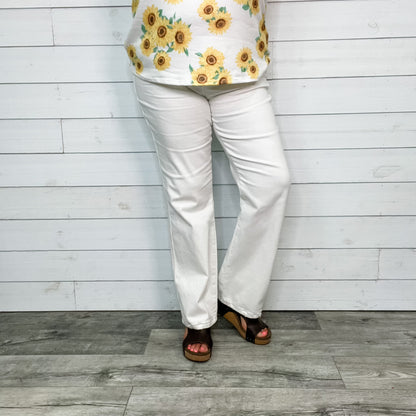 Judy Blue "Milk Mustache" White Straight Leg Jeans