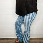 Judy Blue "Miss Americana" Star and Stripe Flares-Lola Monroe Boutique