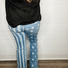 Judy Blue "Miss Americana" Star and Stripe Flares-Lola Monroe Boutique