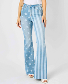 Judy Blue "Miss Americana" Star and Stripe Flares-Lola Monroe Boutique