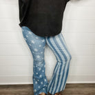 Judy Blue "Miss Americana" Star and Stripe Flares-Lola Monroe Boutique