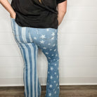 Judy Blue "Miss Americana" Star and Stripe Flares-Lola Monroe Boutique