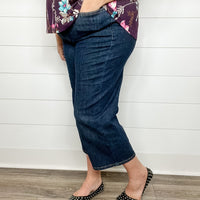 Judy Blue "Office Drama" Wide Leg Crop Tummy Control Jeans