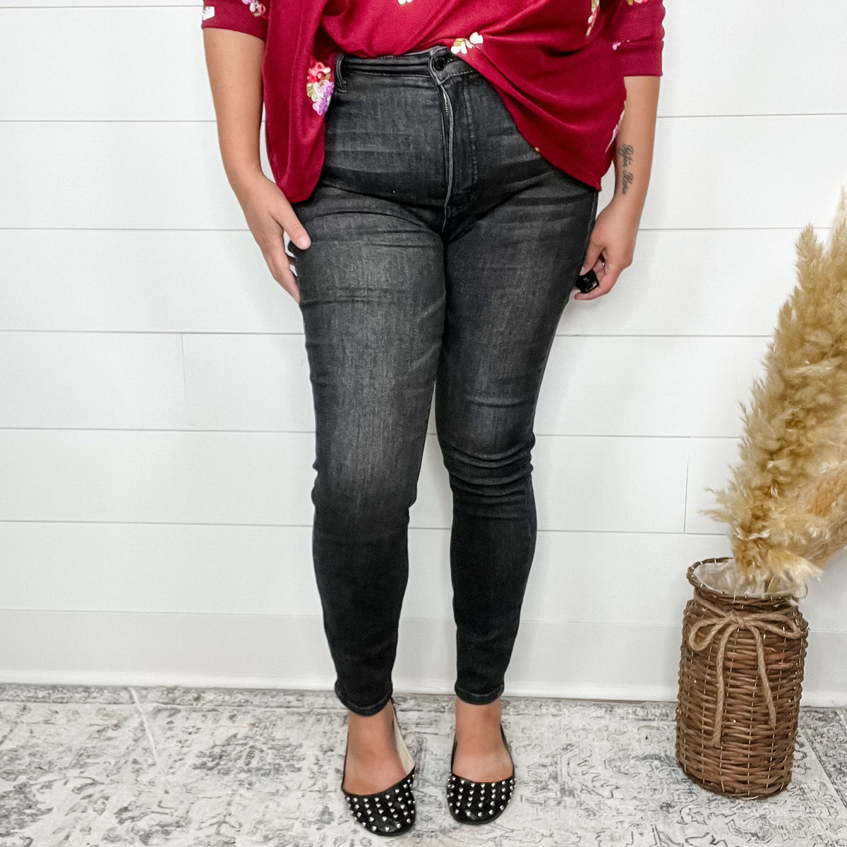 Judy Blue "Once In A Lifetime" Mineral Wash Black Tummy Control Jeans-Lola Monroe Boutique
