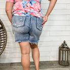 Judy Blue Rainbow Paint Splatter Shorts-Lola Monroe Boutique