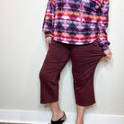 Judy Blue "Paul Bunyan" Oxblood Wide Leg Crops-Lola Monroe Boutique