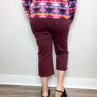 Judy Blue "Paul Bunyan" Oxblood Wide Leg Crops-Lola Monroe Boutique