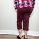 Judy Blue "Paul Bunyan" Oxblood Wide Leg Crops-Lola Monroe Boutique