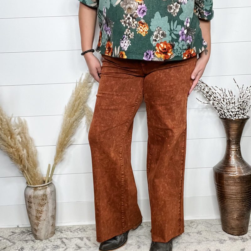 Judy Blue "PSL" Pumpkin Spice Wide Leg Jeans