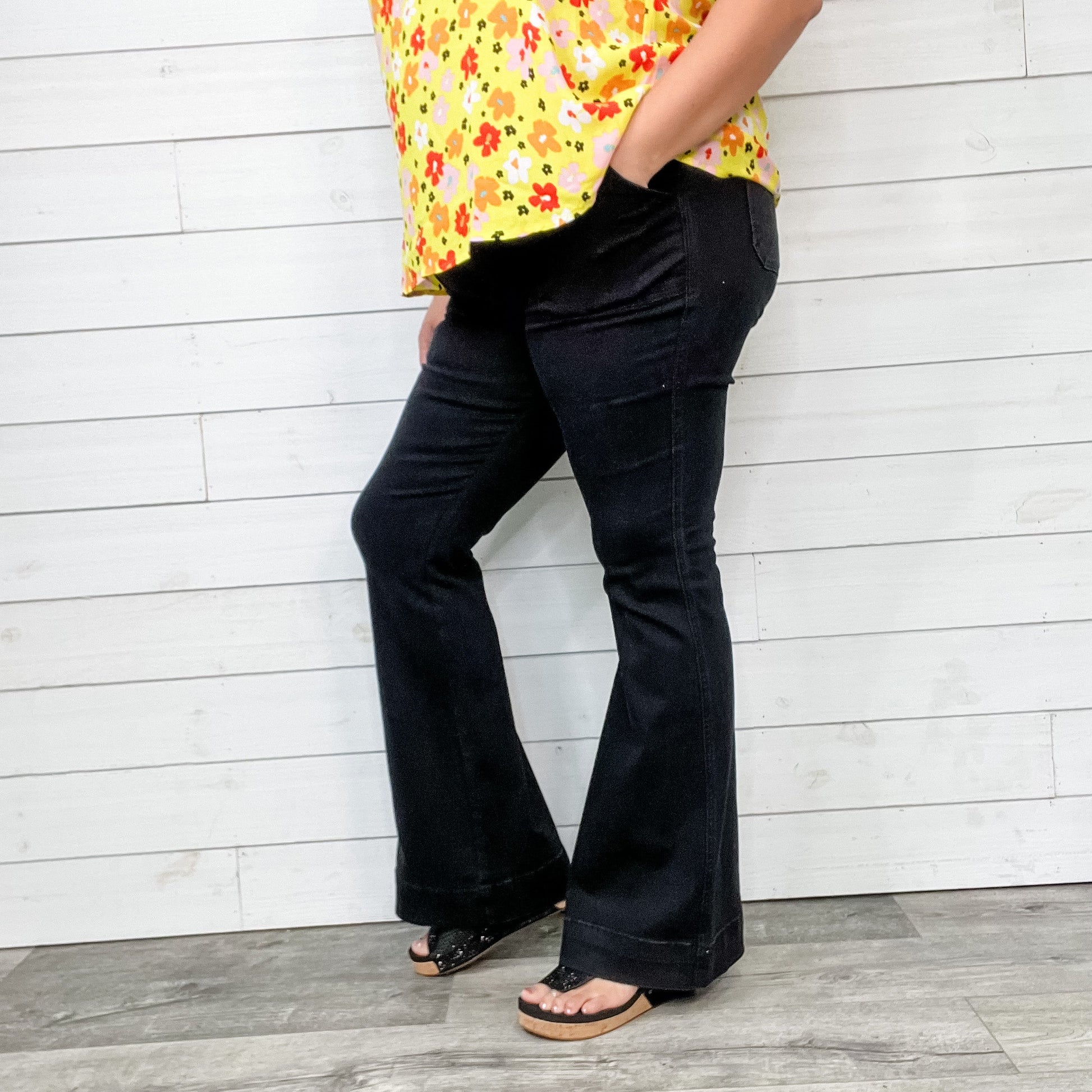 Judy Blue Pull On Black Jeggings Trouser Flares