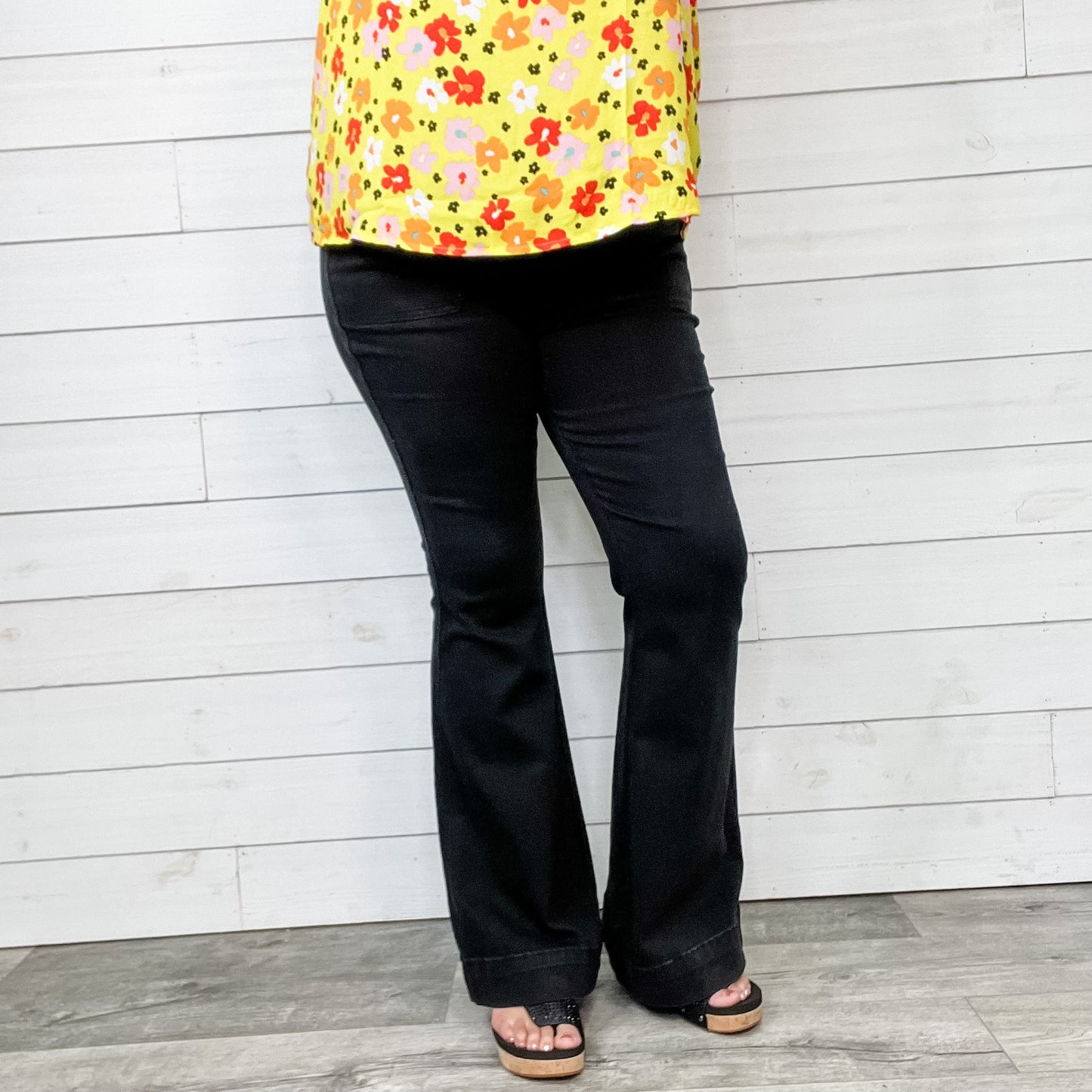 Judy Blue Pull On Black Jeggings Trouser Flares