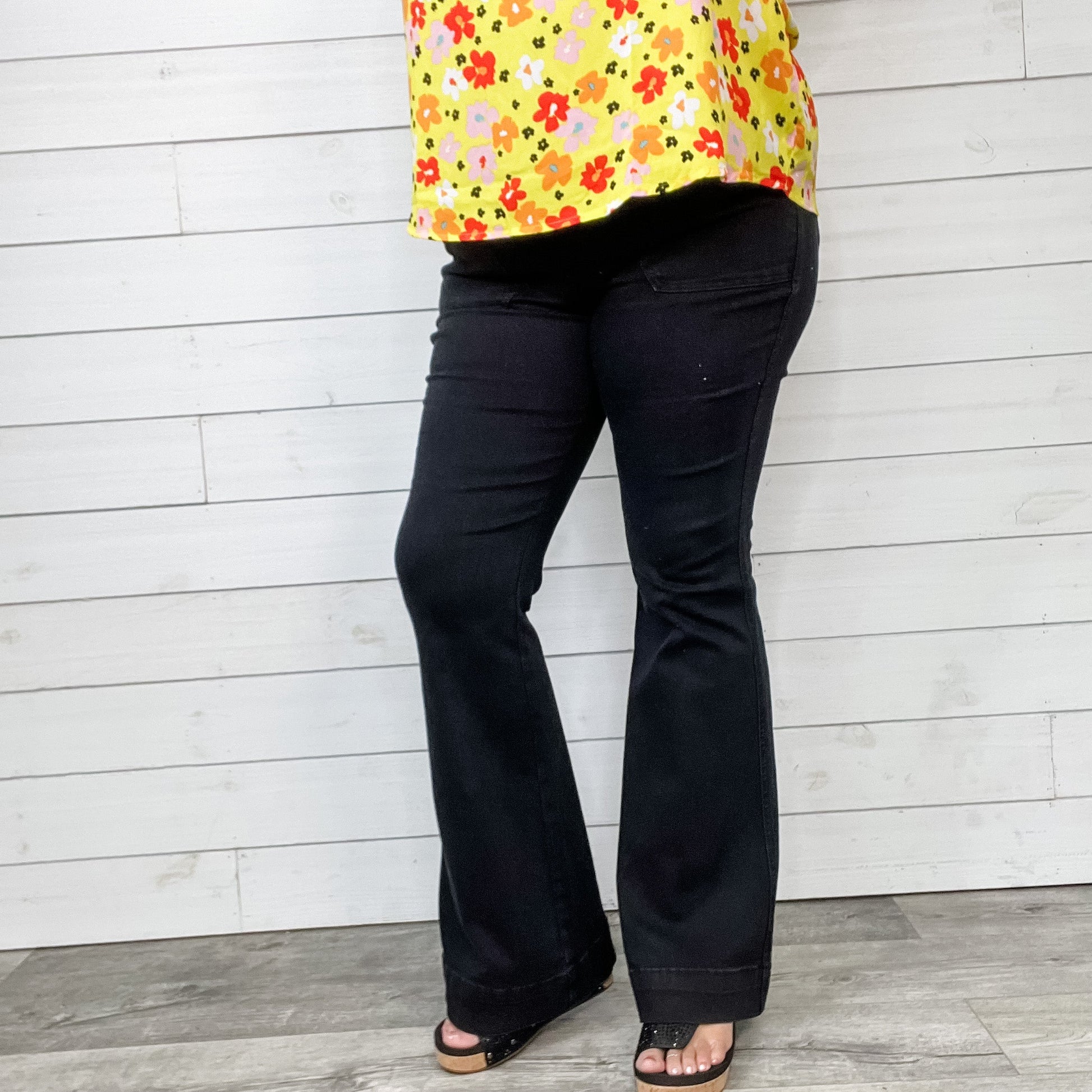 Judy Blue Pull On Black Jeggings Trouser Flares
