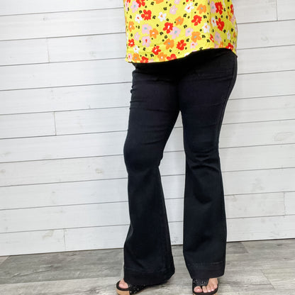 Judy Blue Pull On Black Jeggings Trouser Flares