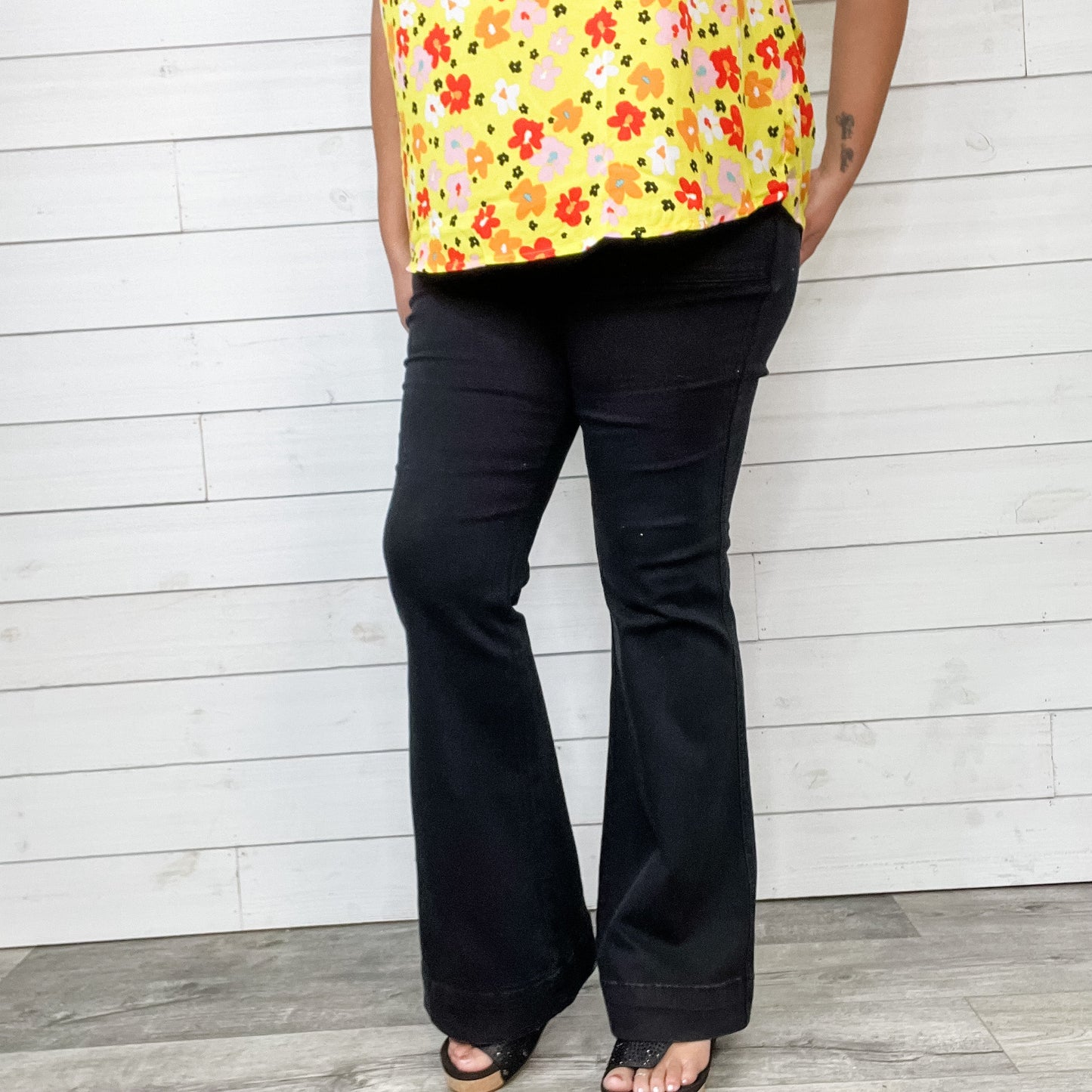 Judy Blue Pull On Black Jeggings Trouser Flares