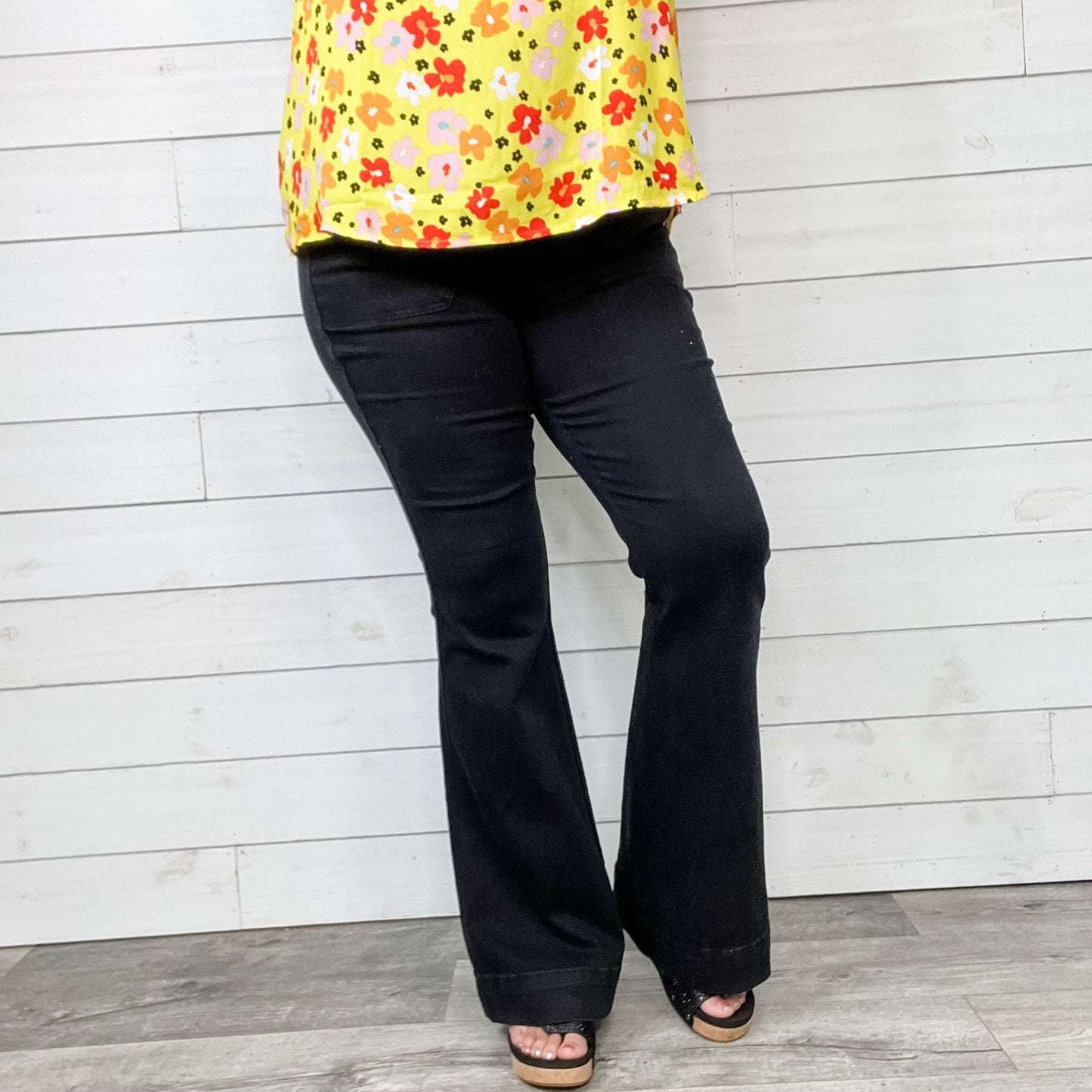 Judy Blue Pull On Black Jeggings Trouser Flares