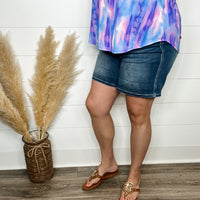 Judy Blue "Raise Your Glass" Bermuda Tummy Control Shorts-Lola Monroe Boutique