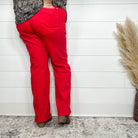 Judy Blue Red Straight Leg Jeans-Lola Monroe Boutique