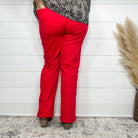 Judy Blue Red Straight Leg Jeans-Lola Monroe Boutique