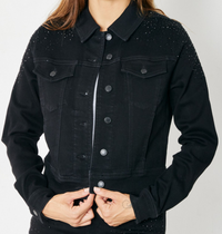 Judy Blue Rhinestone Jacket (Black)-Lola Monroe Boutique