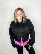 Judy Blue Rhinestone Jacket (Black)-Lola Monroe Boutique