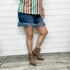 Judy Blue Rodeo Fringe Shorts-Lola Monroe Boutique