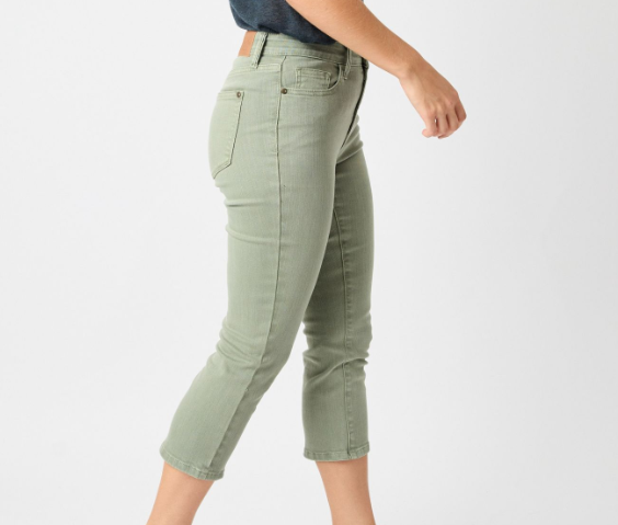 Judy Blue "Sage It Ain't So" Denim Capris-Lola Monroe Boutique