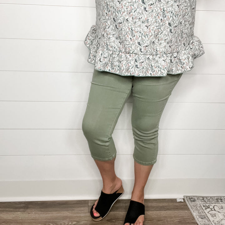 Judy Blue "Sage It Ain't So" Denim Capris