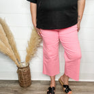 Judy Blue "Sammy" Pink Tummy Control Wide Leg Crops-Lola Monroe Boutique